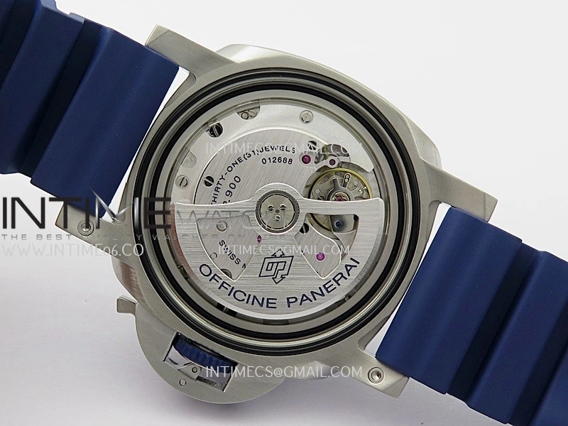 PAM1676 44mm Submersible VSF 1:1 Best Edition Blue Dial On Blue Rubber Strap P.900 Super Clone